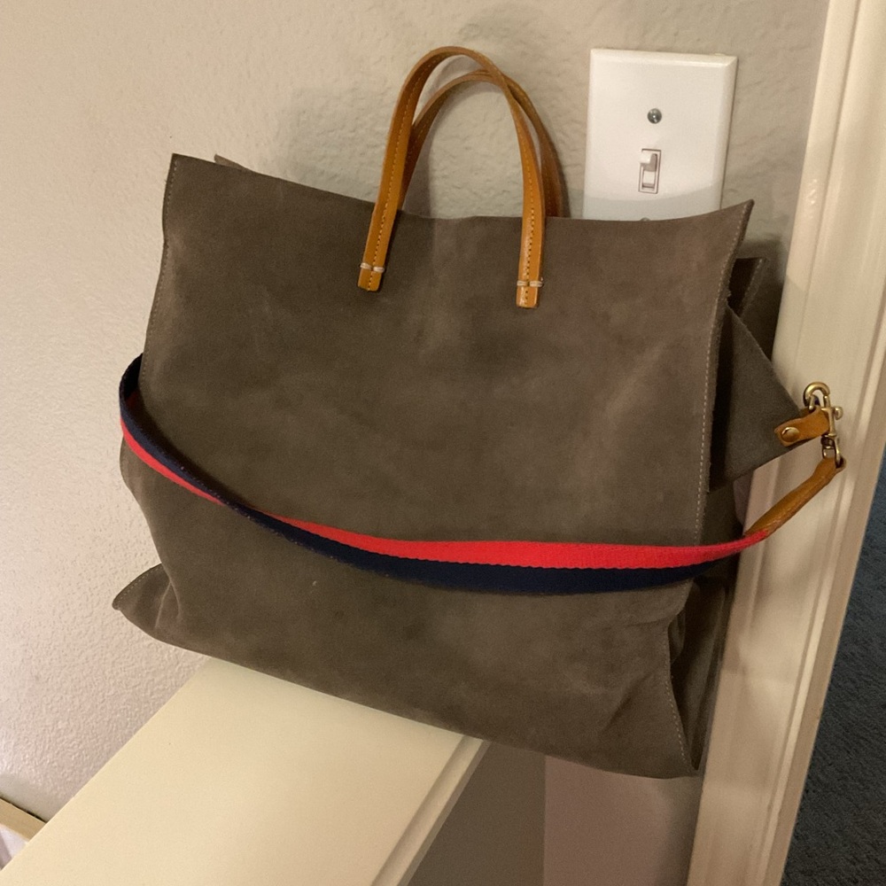 Clare V. Clare Vivier Los Angeles Simple Suede Leather Petit Crossbody Bag Purse